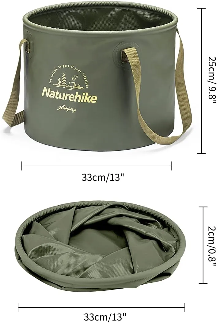 Naturehike Multifunctional Collapsible Water Basin, Folding Tub, Portable Bin, Lightweight Foldable Bucket with Handles for Camping, Dish Washing, Laundry, Fishing, Hiking