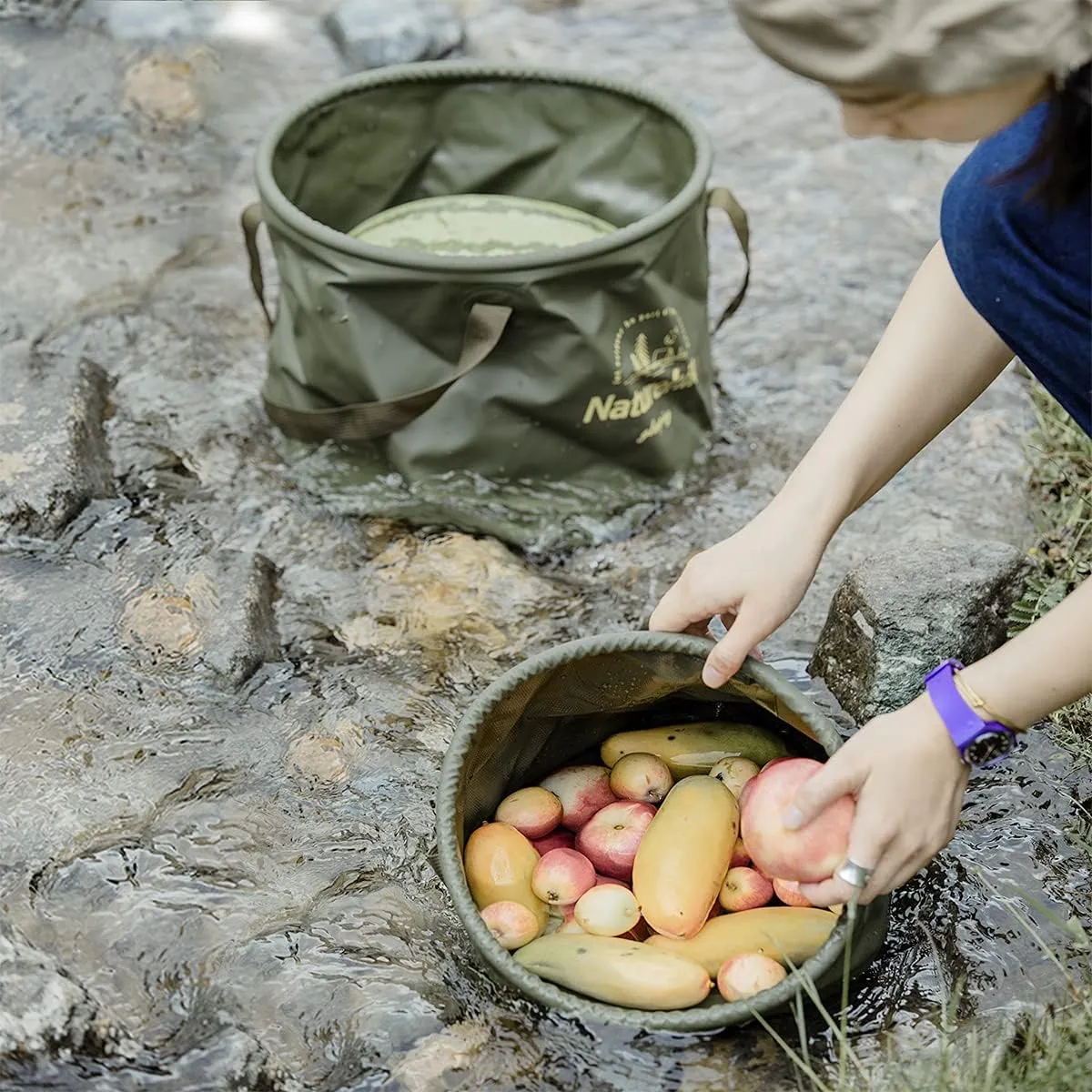 Naturehike Multifunctional Collapsible Water Basin, Folding Tub, Portable Bin, Lightweight Foldable Bucket with Handles for Camping, Dish Washing, Laundry, Fishing, Hiking