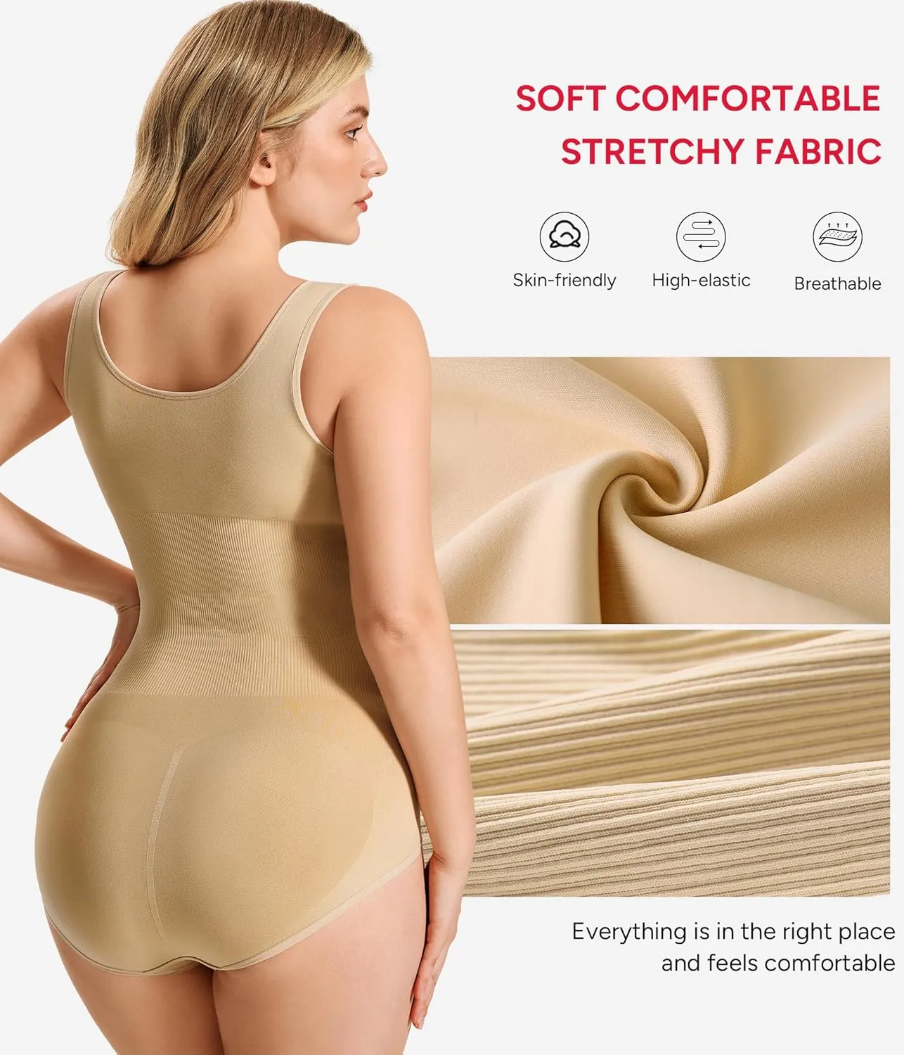 Nebility Bodysuit Shapewear for Women Tummy Control Body Shaper Faja Waist Trainer Seamless Body Suit Going Out Tops