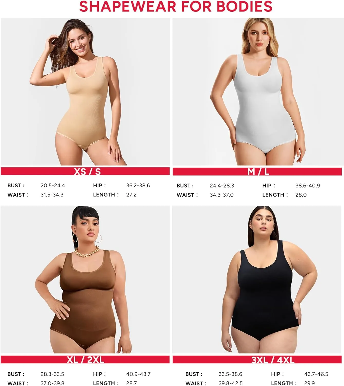 Nebility Bodysuit Shapewear for Women Tummy Control Body Shaper Faja Waist Trainer Seamless Body Suit Going Out Tops