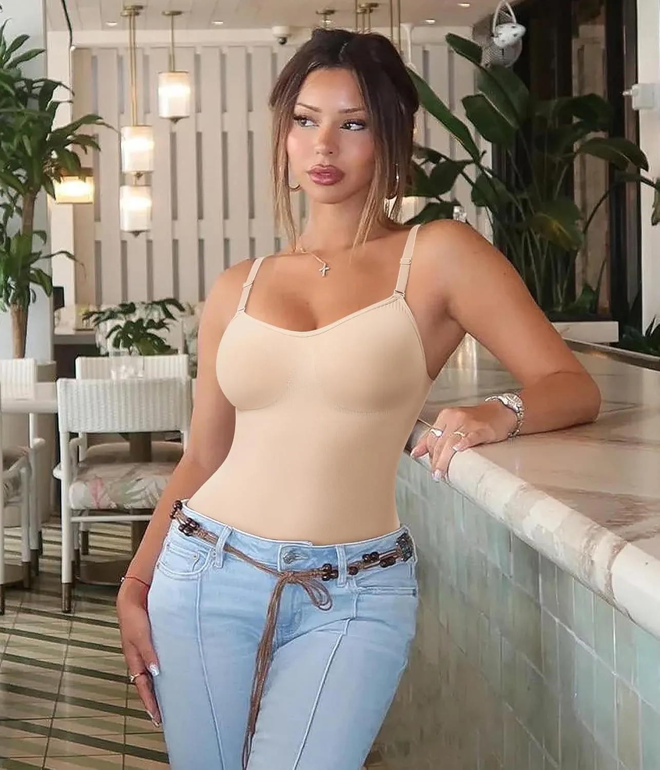 Nebility Shapewear Bodysuit for Women Tummy Control Body Shaper Seamless Sculpting Snatched Waist Trainer Body Suit