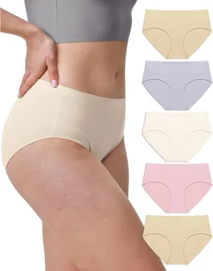 Neione Women's Cotton Underwear No Show Hipster Panties with Seamless Look No Panty Lines