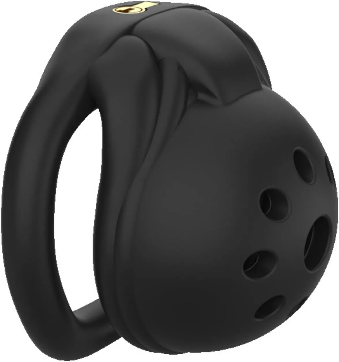 New Men's Embedded Small Locking core Honeycomb Safety cage, Ventilated and Breathable, with Four Fixed carabiners (38mm/43mm/48mm/52mm) (Black, Flat Rings)