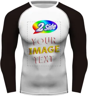 O2TEE Design Your Own Long Sleeve Compression Trainning Top Front & Back Add Your Text