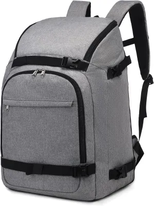 Octsky Ski Boot Bag - 50L Ski Travel Backpack for Snowboard Boot, Helmet, Goggles, Gloves & Accessories, Grey