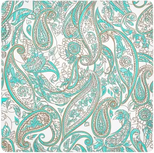ODAWA Paisley Aqua Beige 21.7"x21.7" Self Adhesive Cloth Multi-purpose Wrap Cloth, Easy-Storage Magic Cloths for Camera