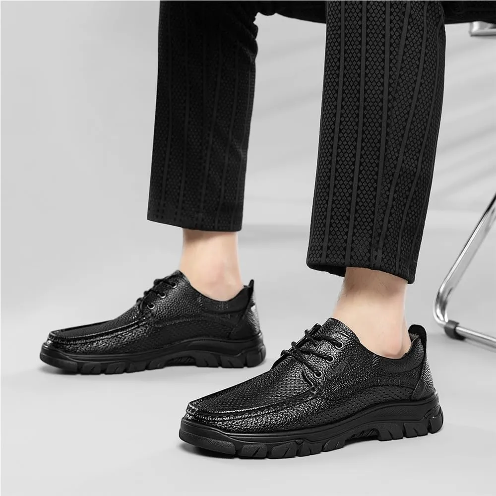 Office Loafers Non-Slip Cut Out Oxford Modern Lace up Leather Business Work Soft Wedding Shoes