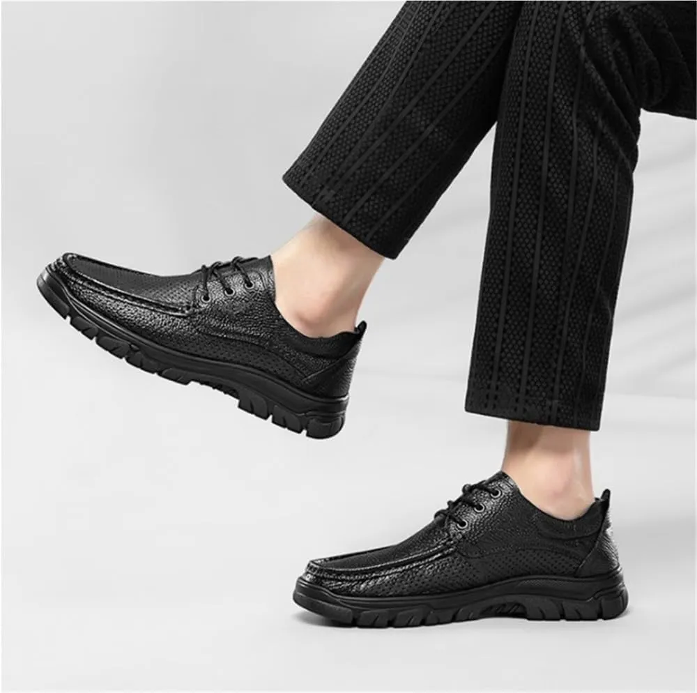 Office Loafers Non-Slip Cut Out Oxford Modern Lace up Leather Business Work Soft Wedding Shoes