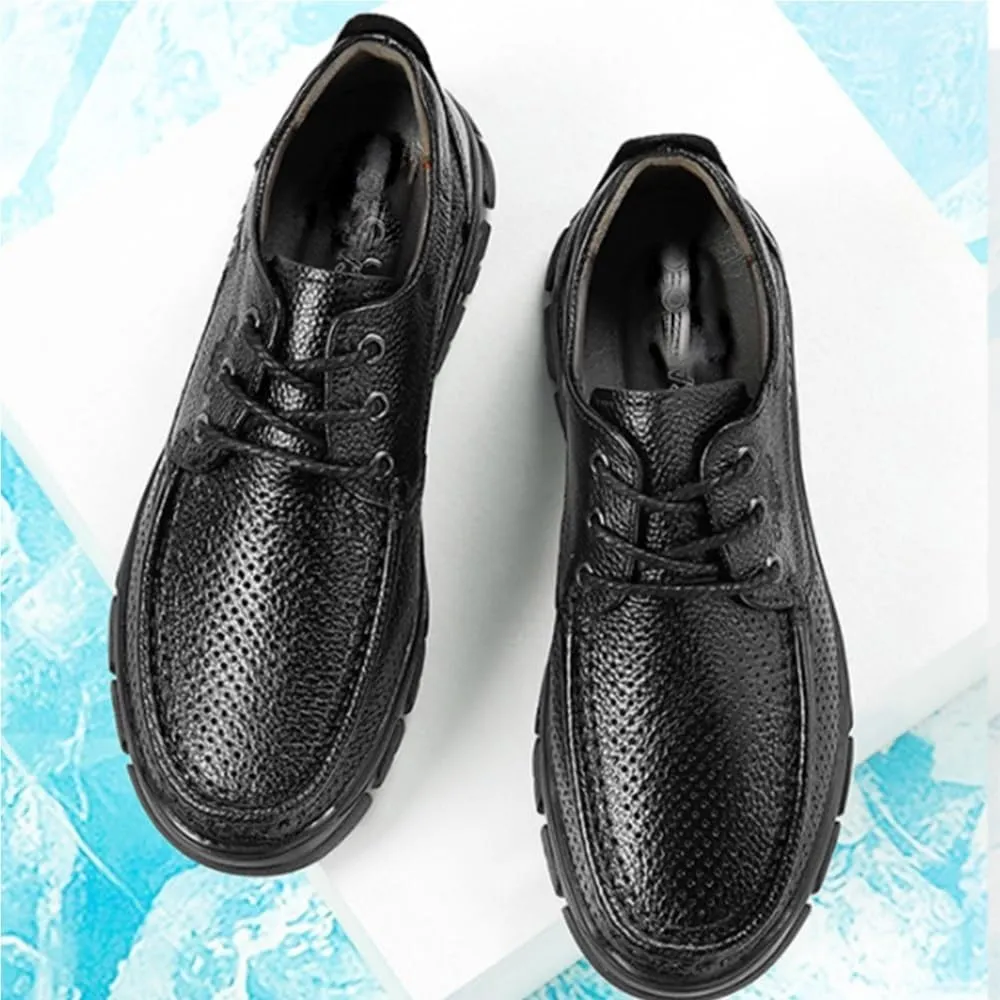 Office Loafers Non-Slip Cut Out Oxford Modern Lace up Leather Business Work Soft Wedding Shoes