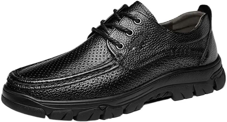 Office Loafers Non-Slip Cut Out Oxford Modern Lace up Leather Business Work Soft Wedding Shoes