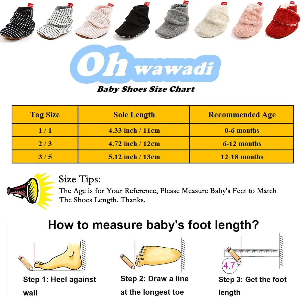 Ohwawadi Infant Baby Slippers Girls Boys Booties Warm Baby Socks Shoes Newborn Crib Shoes Baby Footwear Prewalkers