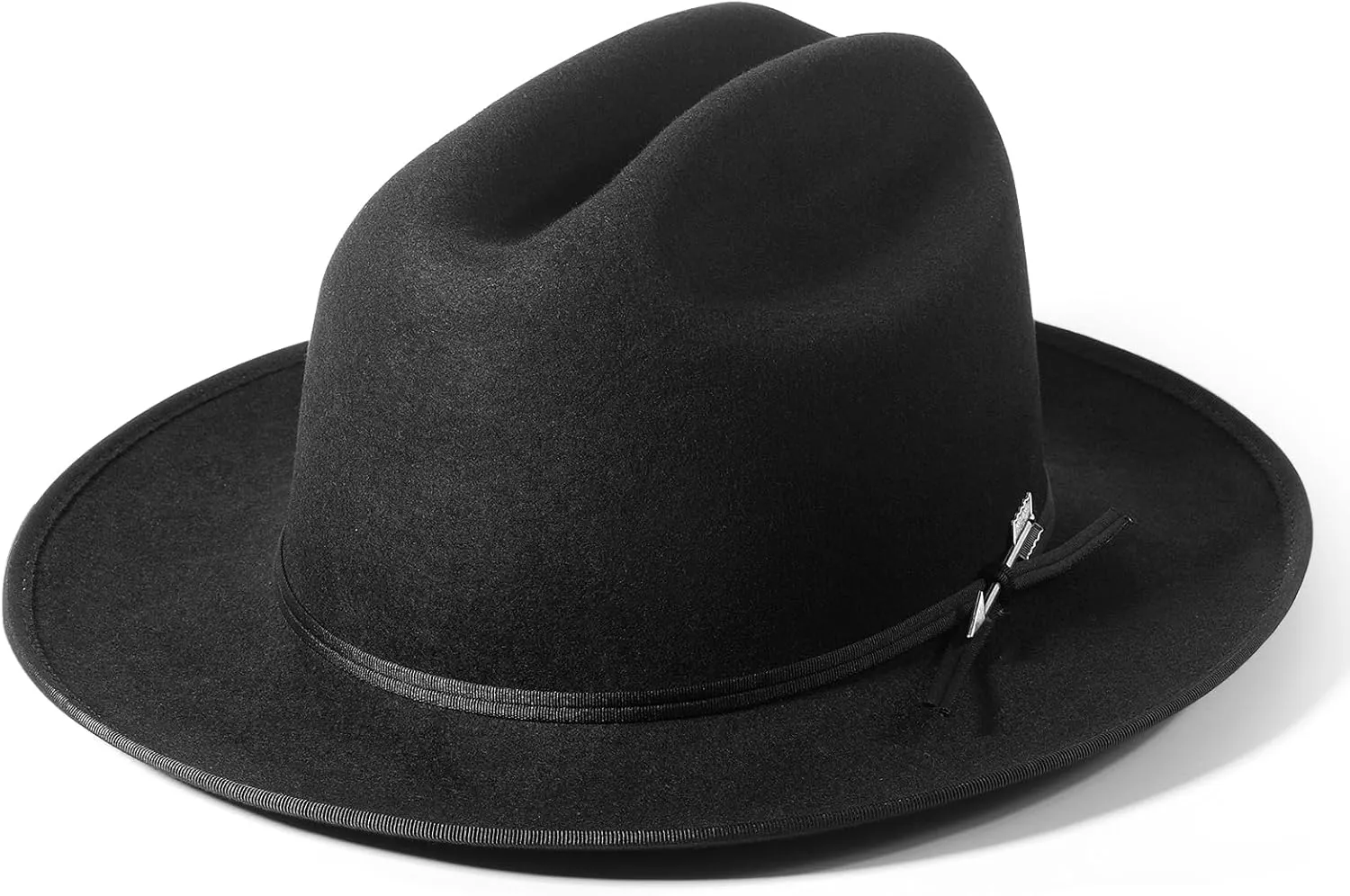 Open Road Hat Fedora Hat Pure Wool Felt Hat Vintage Rancher Hat Airway Vented Panama Hats for Men Women