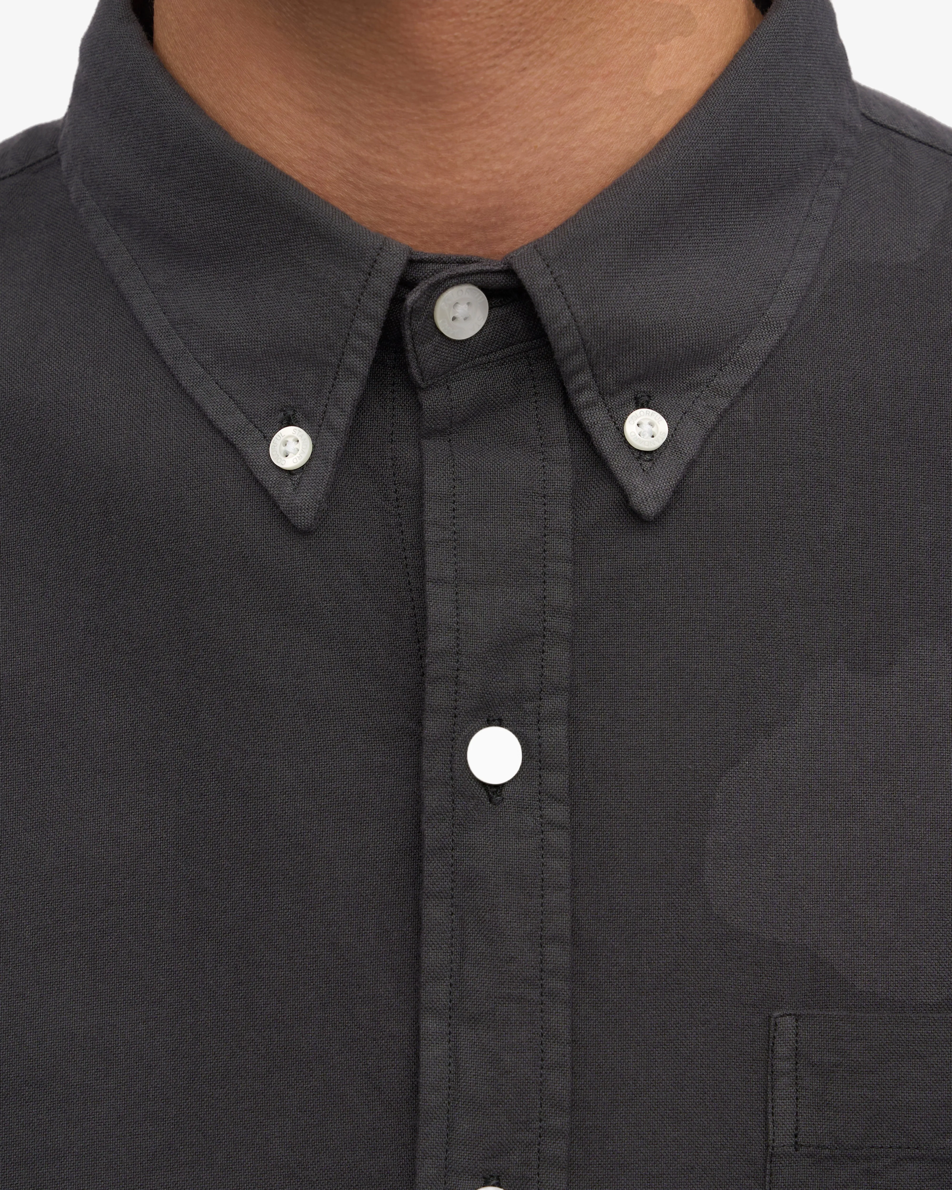 Organic Button Down Shirt - Lava Grey