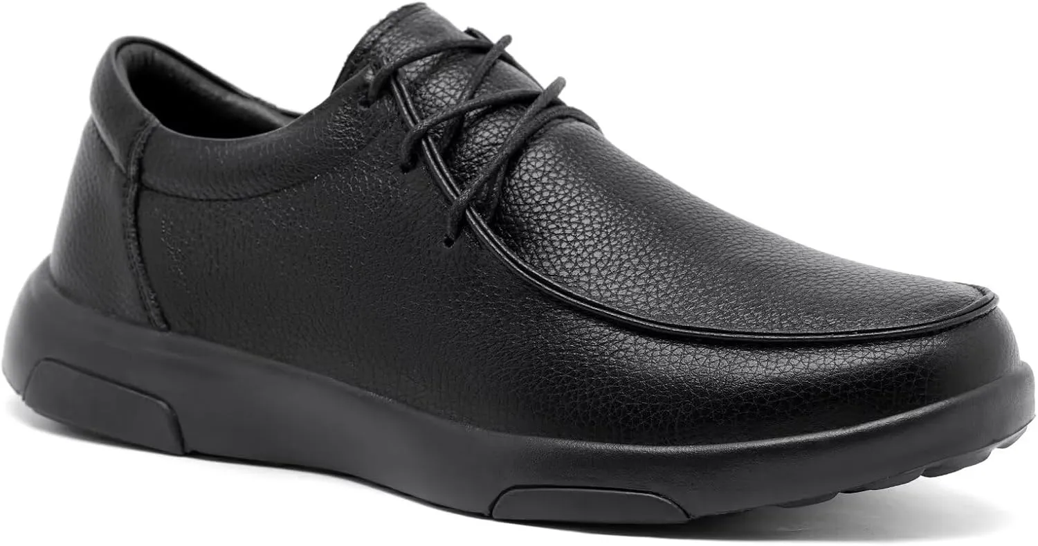 OrthoComfoot Men's Orthopedic Leather Dress Walking Shoes: Casual Plantar Fasciitis Fashion Sneakers with Arch Support, Comfortable Orthotic Business Work Oxfords for Foot and Heel Pain Relief