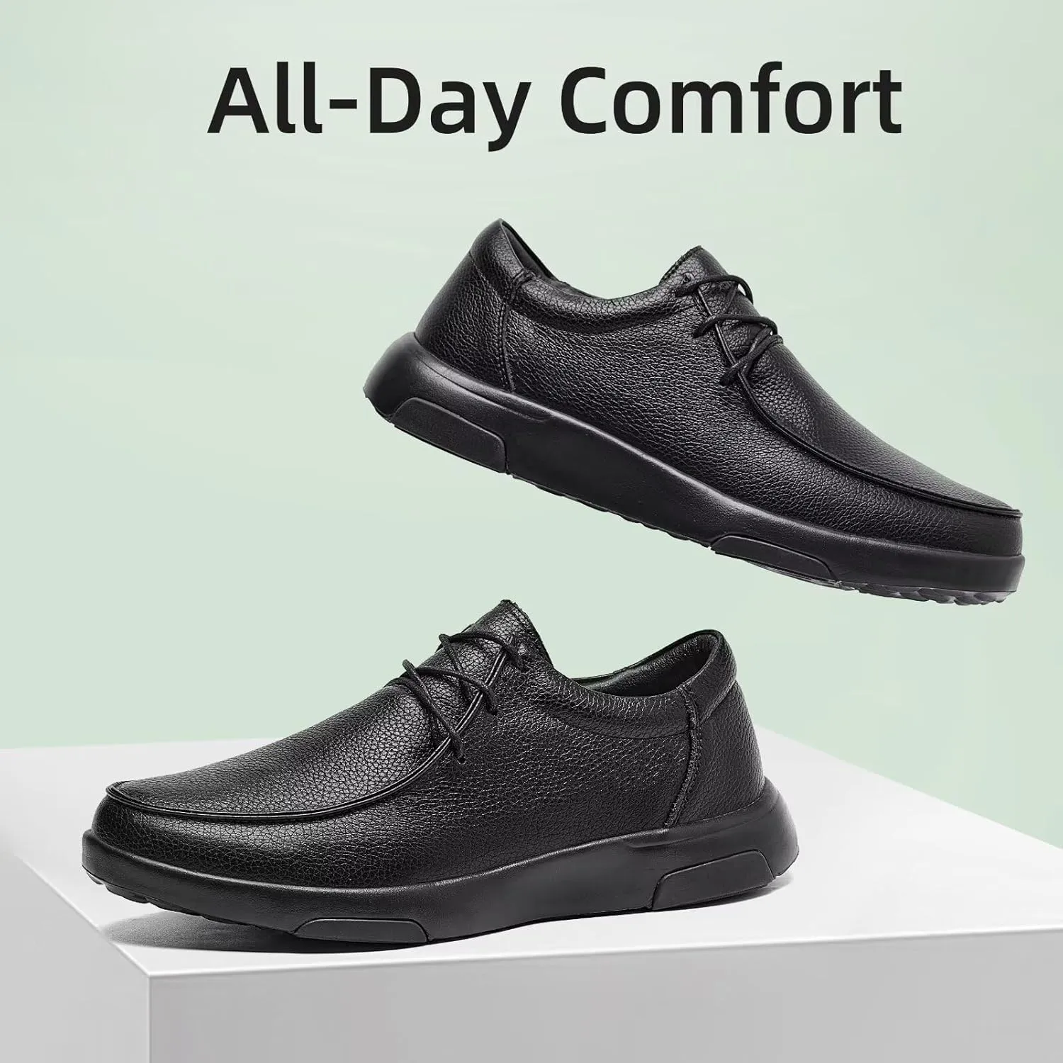 OrthoComfoot Men's Orthopedic Leather Dress Walking Shoes: Casual Plantar Fasciitis Fashion Sneakers with Arch Support, Comfortable Orthotic Business Work Oxfords for Foot and Heel Pain Relief