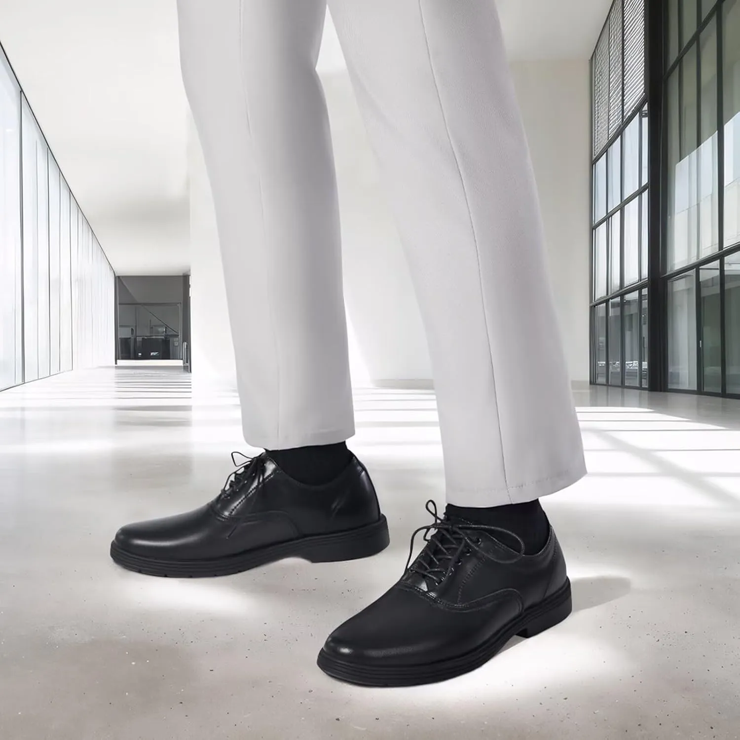 Orthopedic Business Leather Dress Shoes - Arch Support Plantar Fasciitis Comfortable Formal Wingtip Oxford for Mens - Casual Cap Toe Orthotics Patent Tuxedo Sneakers for Foot and Heel Pain Relief