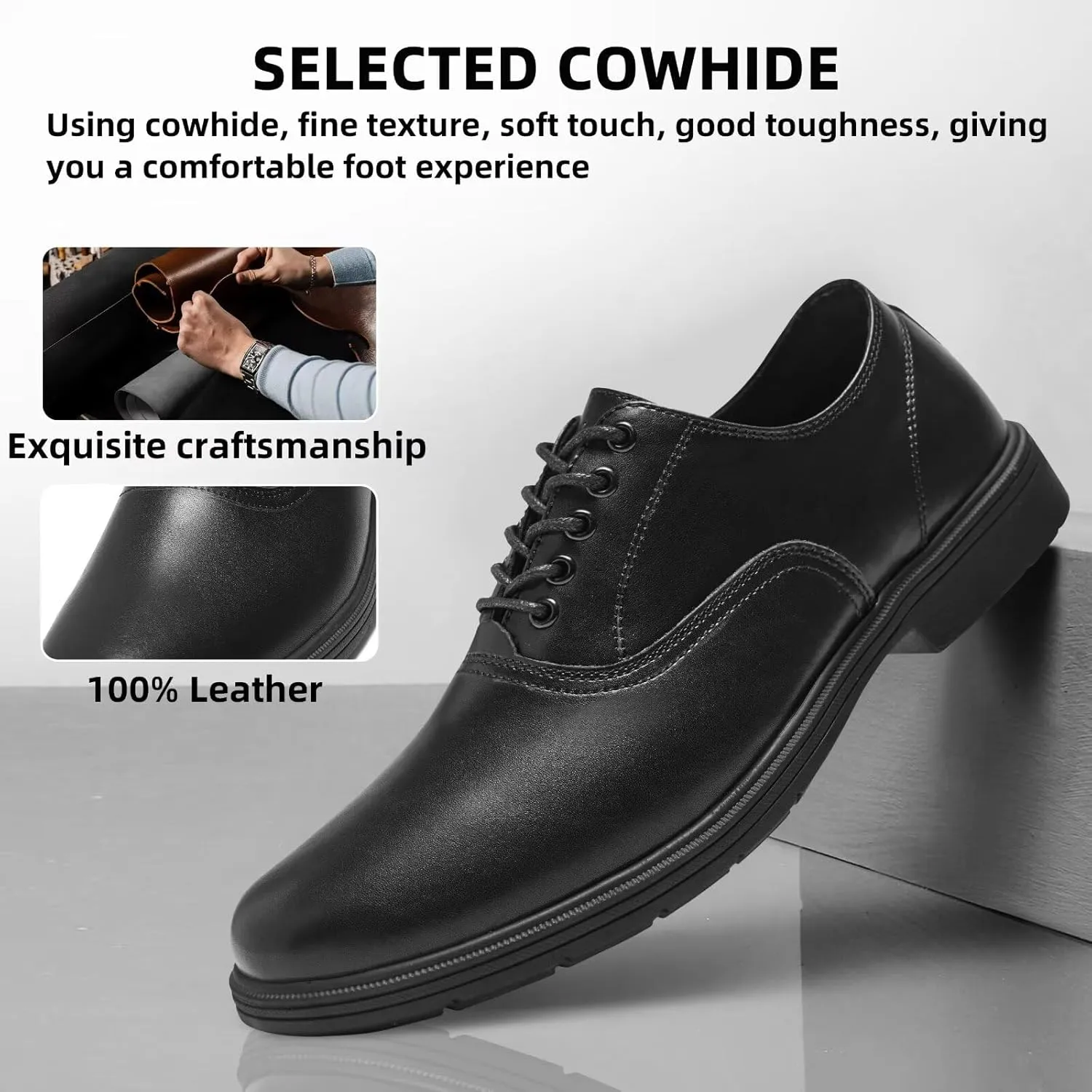 Orthopedic Business Leather Dress Shoes - Arch Support Plantar Fasciitis Comfortable Formal Wingtip Oxford for Mens - Casual Cap Toe Orthotics Patent Tuxedo Sneakers for Foot and Heel Pain Relief