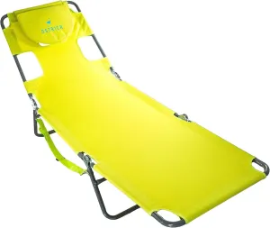 Ostrich Chaise Lounge, Facedown Beach Camping Pool Tanning Chair, Lime Green