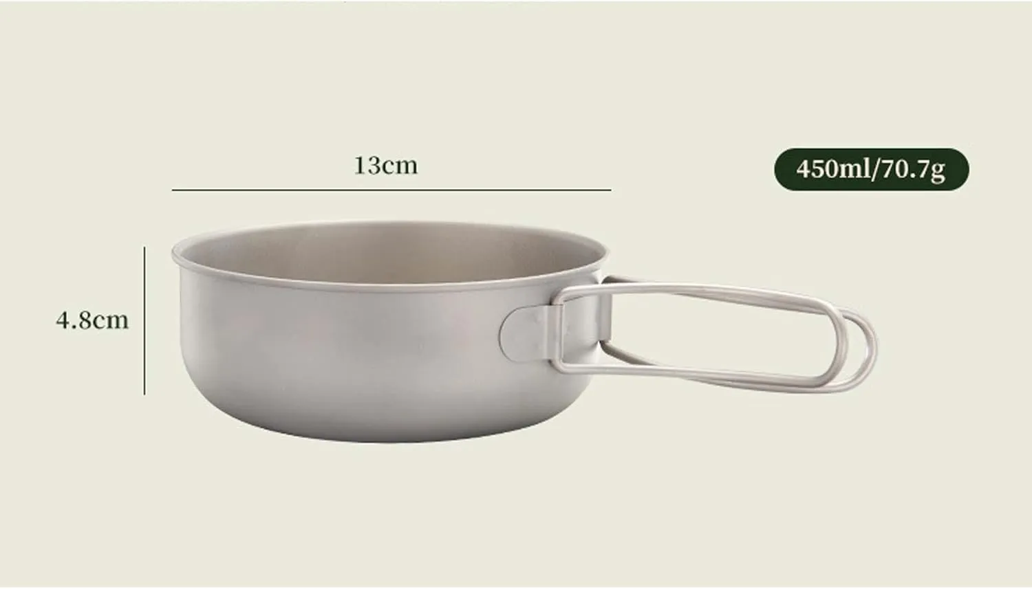 Outdoor Pure Titanium Camping Cup Lightweight Portable Tableware