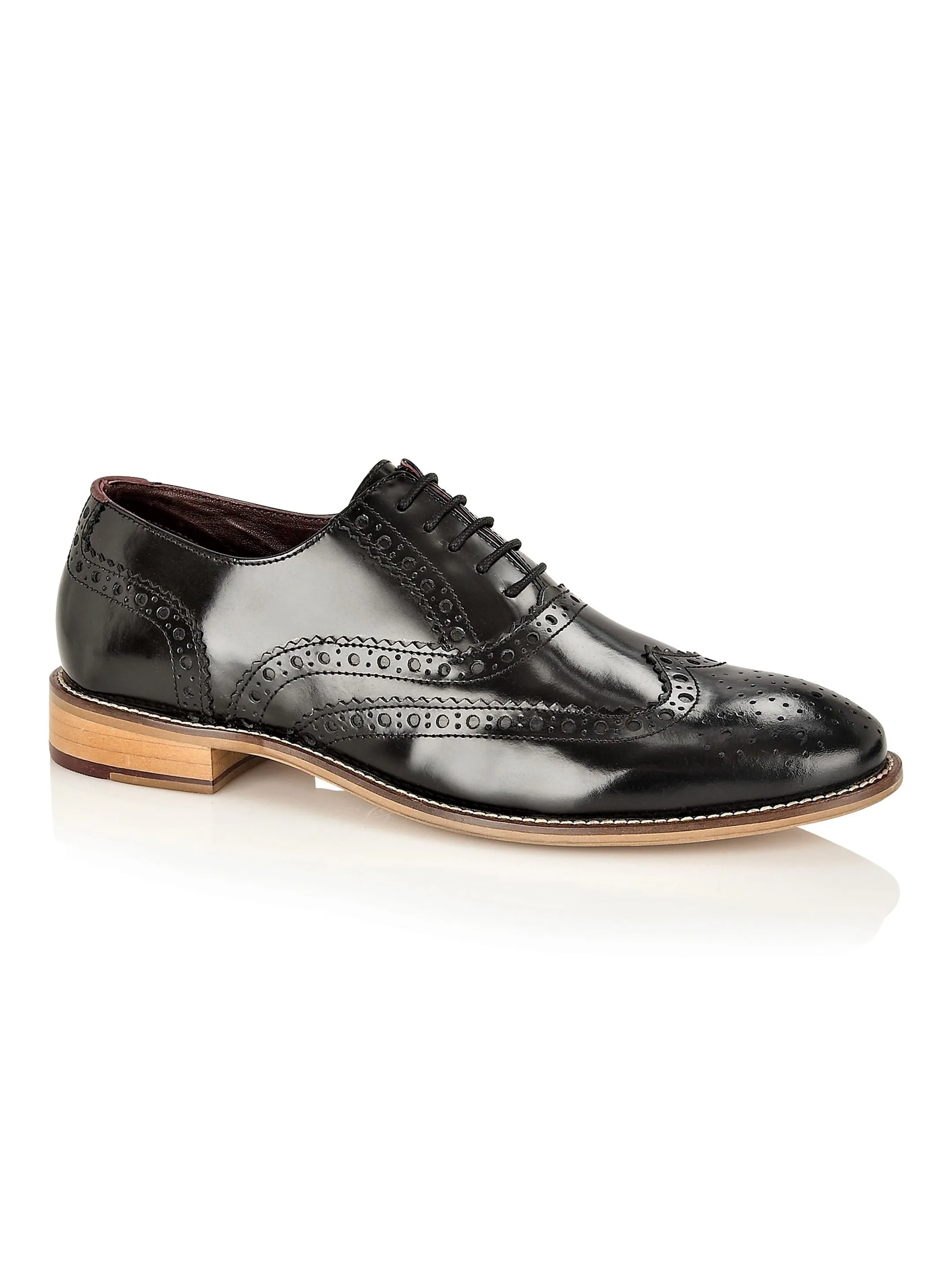 OXFORD BROGUES IN POLISHED BLACK