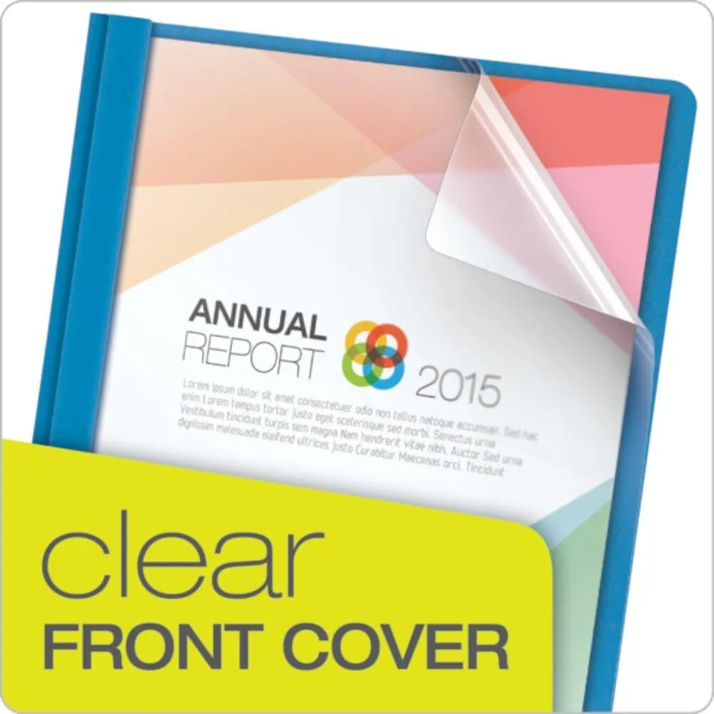 Oxford Clear Front Report Covers, Light Blue, Letter Size, 25 per Box (55801)