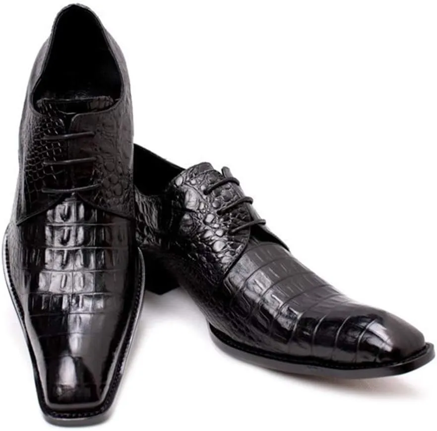 Oxford for Man Formal Shoes Lace Up Genuine Leather Exquisite Crocodile Texture Business