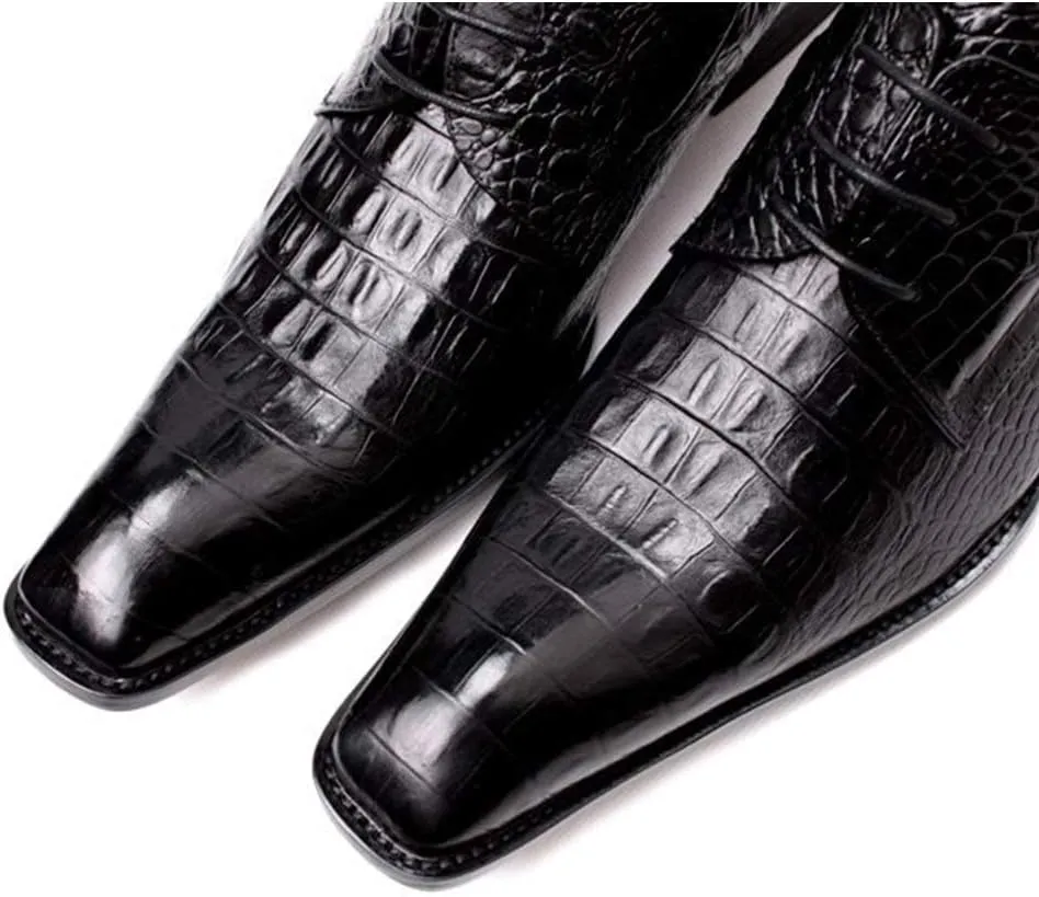 Oxford for Man Formal Shoes Lace Up Genuine Leather Exquisite Crocodile Texture Business