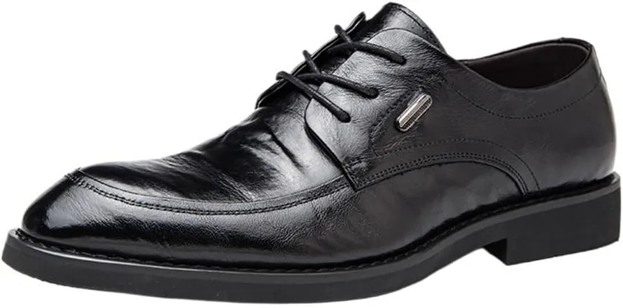 Oxford Lace Up Resistant Low Top Breathable Comfy Non Slip Rubber Sole Leather Shoes