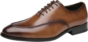 Oxford Men's Shoes British Formal Business Shoes Gentlemen's Elegant Office Shoes Fashion Wedding Dress Shoes, 9.5, Black