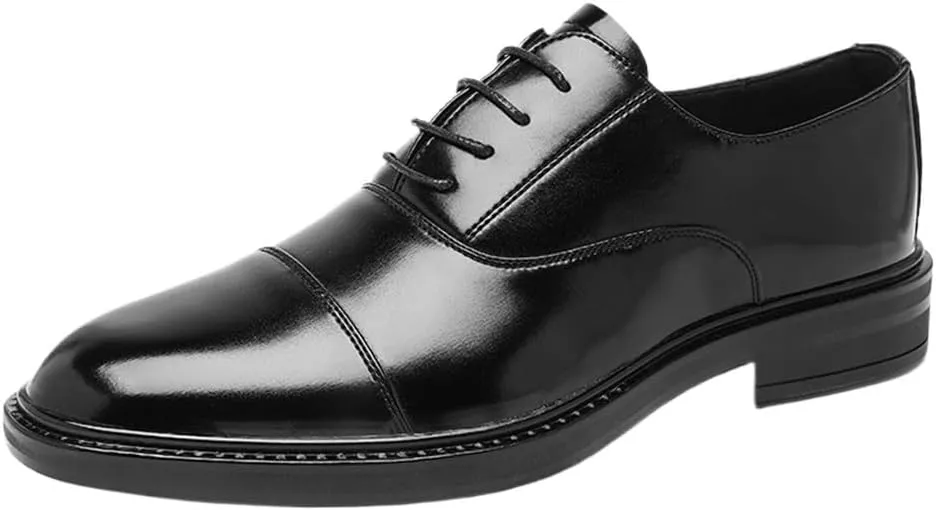 Oxford Shoes for Men Slip On Split Toe Crocodile Embossed Monk Strap Leather Slip Resistant Low Top Block Heel Anti-Slip Non Slip Casual