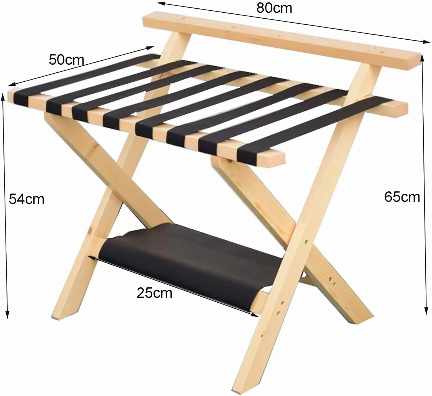 Pack of 4 Foldable Luggage Stands - Wooden Suitcase Racks with Storage Shelf for Hotels, Guest Rooms, Travel, and Home Use(Wine Red)