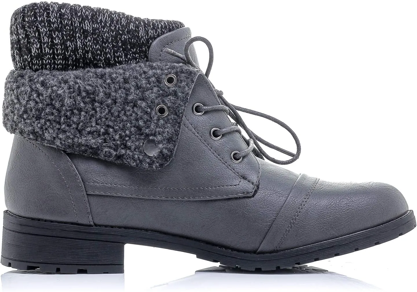Patty-01 Women's Combat Style Lace Up Ankle Bootie Women's Hiking Boot with Rugged Low Heel
