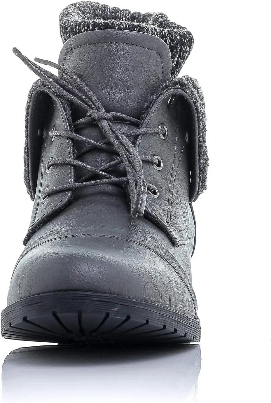 Patty-01 Women's Combat Style Lace Up Ankle Bootie Women's Hiking Boot with Rugged Low Heel