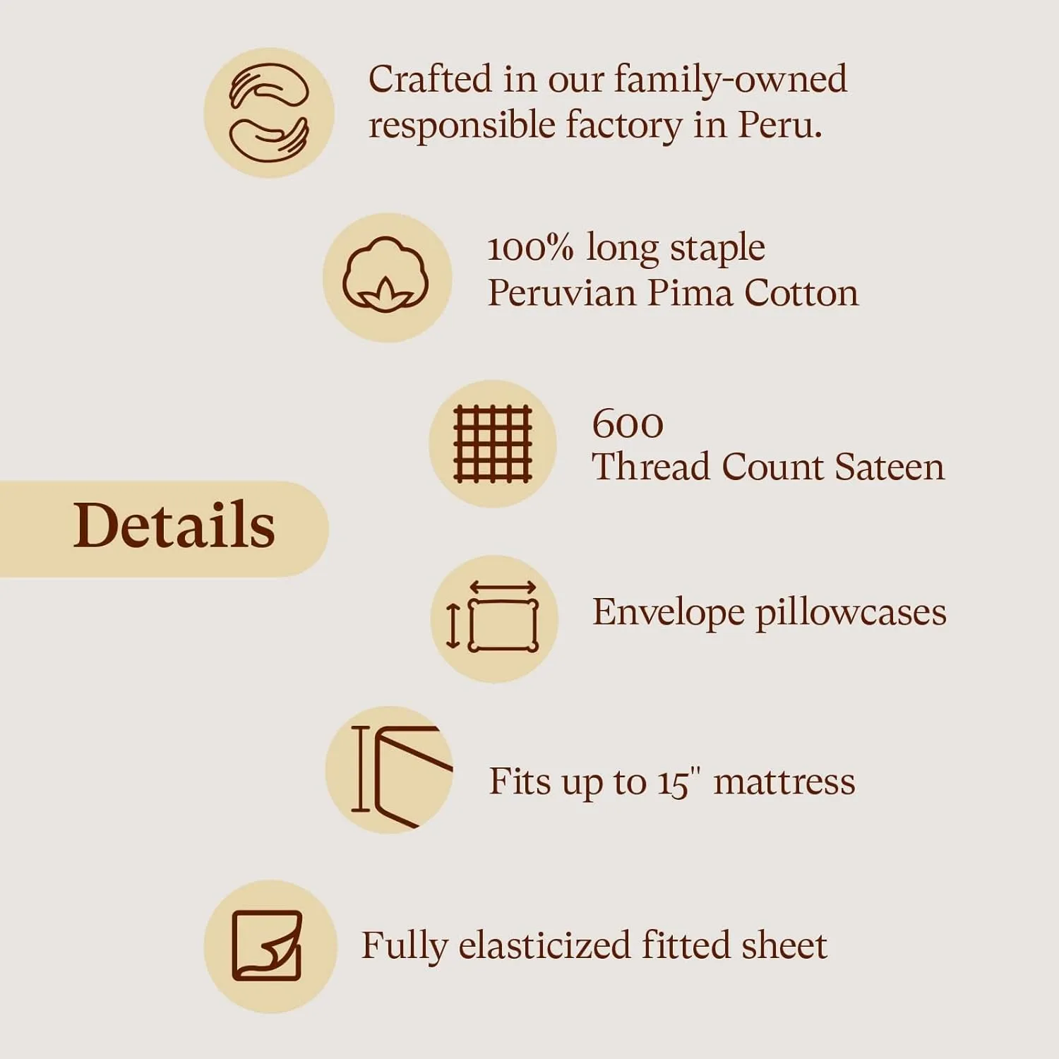 Peru Pima, Queen Size Bed Sheet Set, 4 Piece Bedding, 600 Thread Count, Breathable & Cooling Sheets, Sateen, 100% Peruvian Pima Cotton, Slate