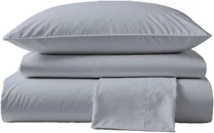 Peru Pima, Queen Size Bed Sheet Set, 4 Piece Bedding, 600 Thread Count, Breathable & Cooling Sheets, Sateen, 100% Peruvian Pima Cotton, Slate