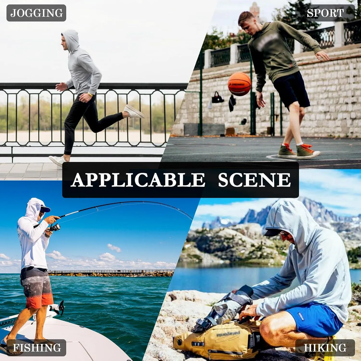 Plaid Gingham Check Sun Shirt Hoodie for Men Long Sleeve UPF 50   Sun Shirt with Hood Sailing Rash Guard Rash Guard Hooded