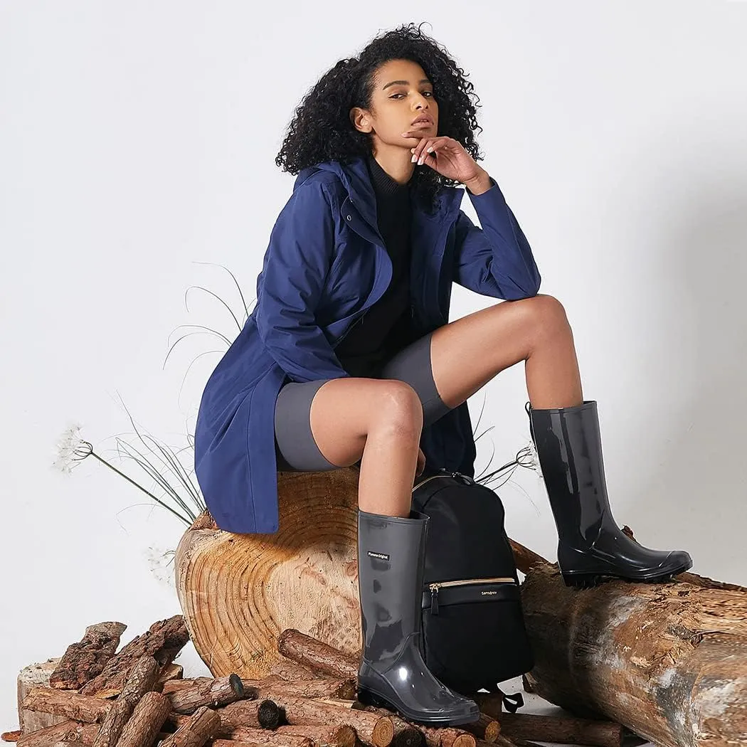 planone Tall Rain Boots Women Fashion Waterproof Boots for Women Light Outdoor Garden Shoes Muck Boots for Ladies Non Slip Work Shoes Rubber Boots with Premium Comfort Insole