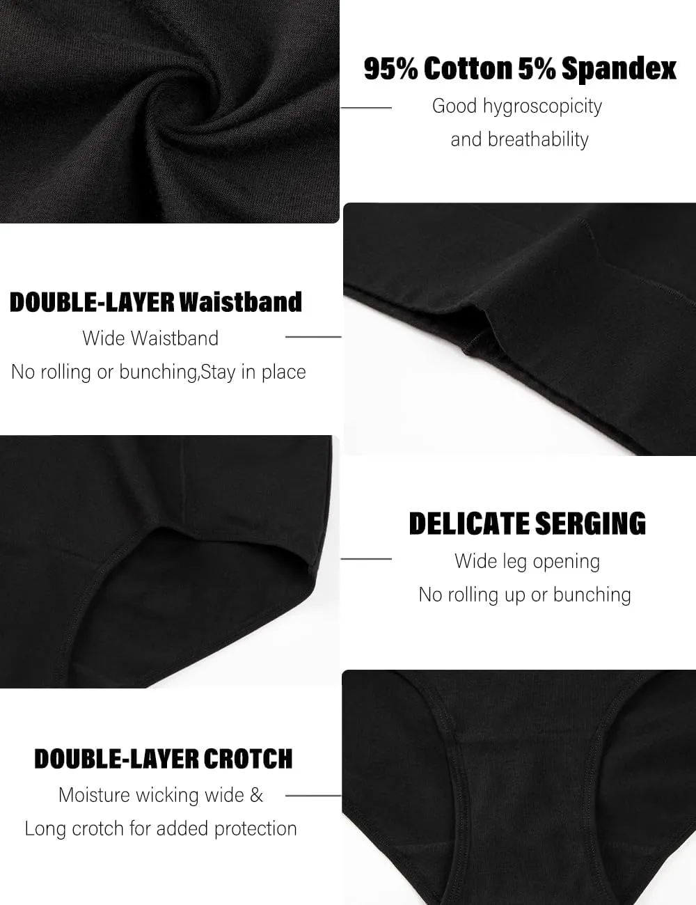 POKARLA Womens Cotton Underwear High Waist Full Coverage Briefs Soft Breathable Postpartum Panties Stretch Underpants