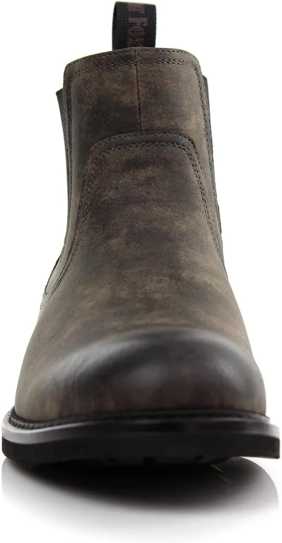 Polar Fox Mens Casual Engineer Zipper and Buckle Motorcycle Boots