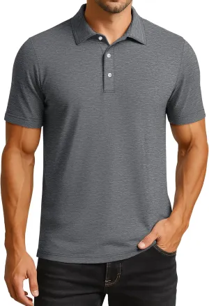 Polo Shirts for Men Performance Mens Golf Shirt Dry Fit Collared Polo Shirts Short Sleeve Moisture Wicking