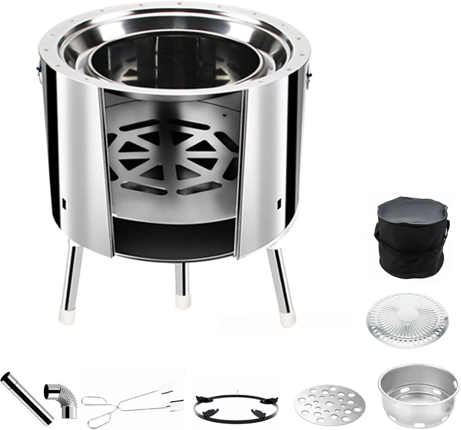 Portable Wood Burning Stoves,Foldable Camping Firewood Stove,Heating Burnerle Stove for Outdoor Camp Cooking
