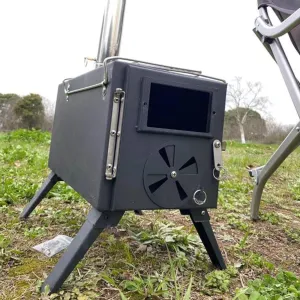 Portable wood stoves, Outdoor Tent Camping Stove, with Chimney Pipe, Foldable Stainless Steel Burning Stove,Multifunction for Home heating, Cooking, Emergency Preparedness (Color