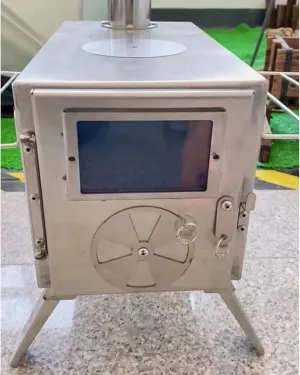 Portable wood stoves, Outdoor Tent Camping Stove, with Chimney Pipe, Foldable Stainless Steel Burning Stove,Multifunction for Home heating, Cooking, Emergency Preparedness (Color