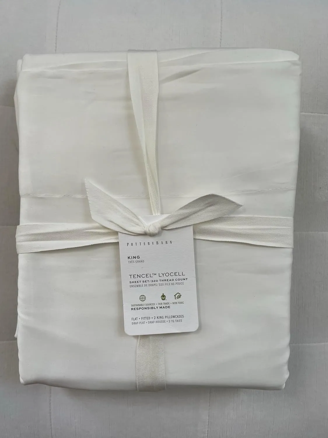 Pottery Barn TENCEL Sheet Set ~King~ White, Queen