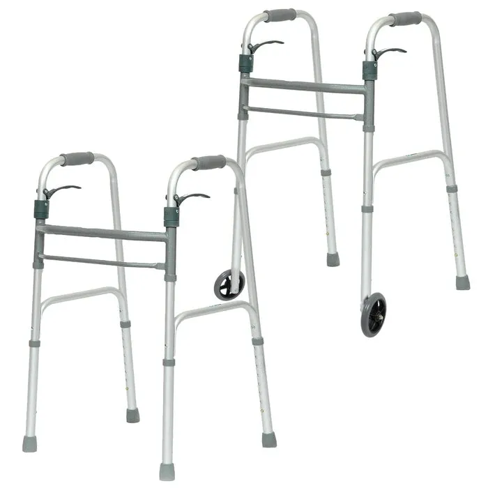ProBasics Sure Lever Release Folding Walker - Adult - With 5" Wheels - 4 Pack