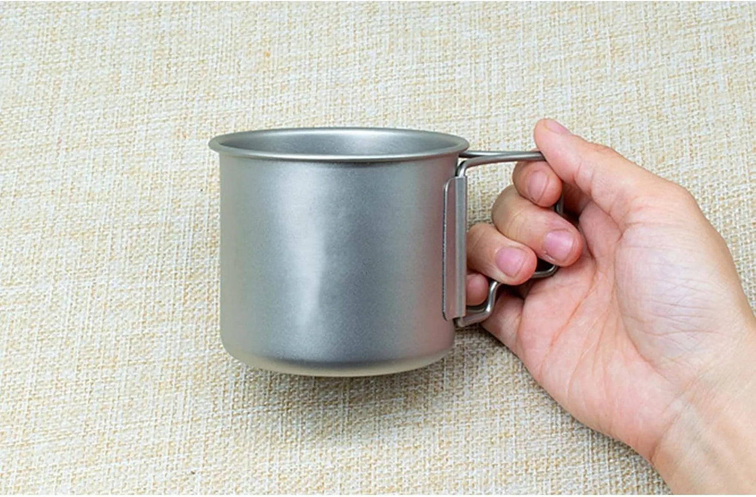 Pure Titanium Mug Outdoor Folding Portable Titanium Alloy Mug(350ML A)