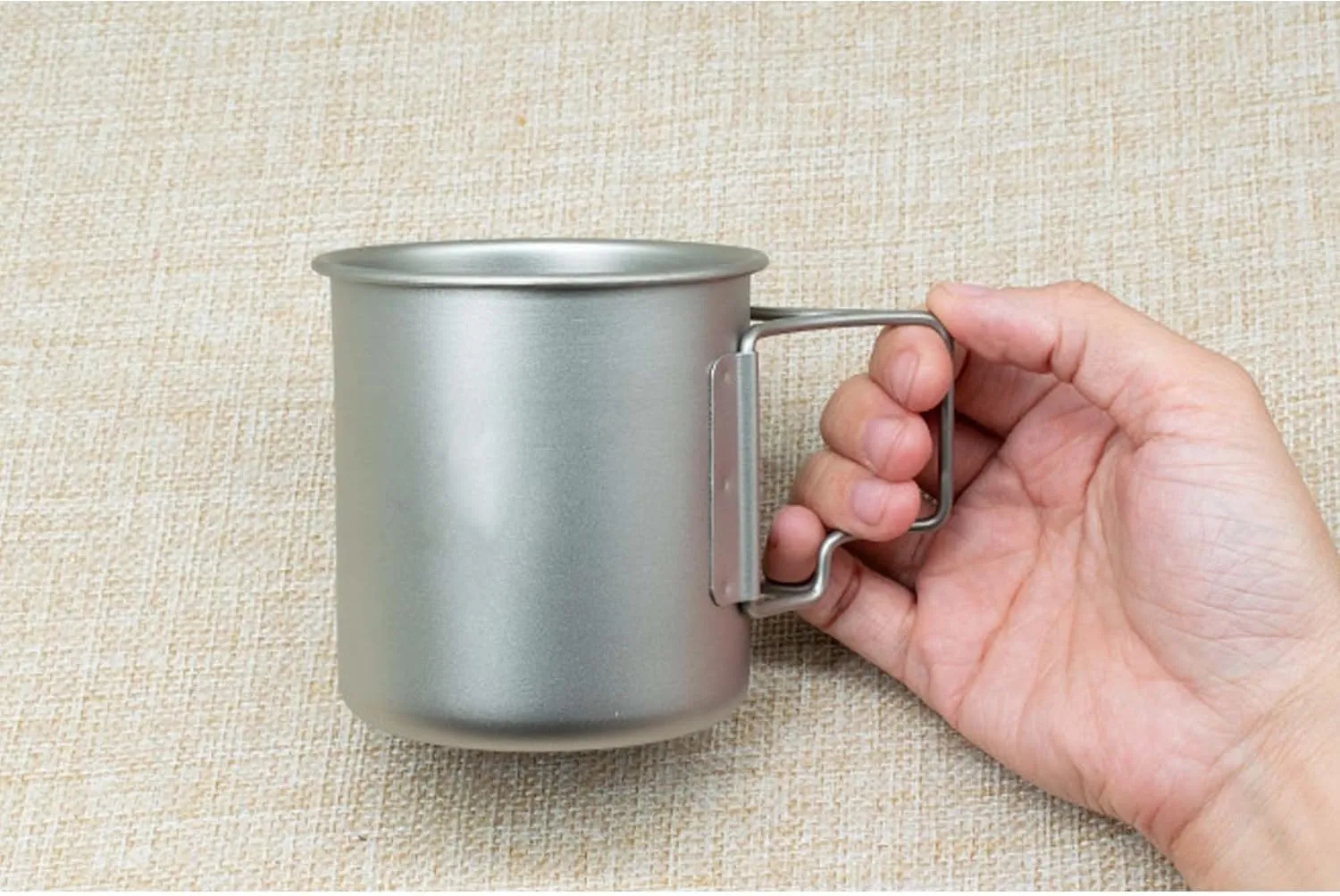 Pure Titanium Mug Outdoor Folding Portable Titanium Alloy Mug(420ML A)