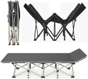 Queen Folding Bed/Accompanying/Office Nap/Camp Bed, Cot for Camping, Steel Pipe, 600D Oxford Cloth, Ergonomics, Non-Slip Foot Pad, Portable Storage(68x190)