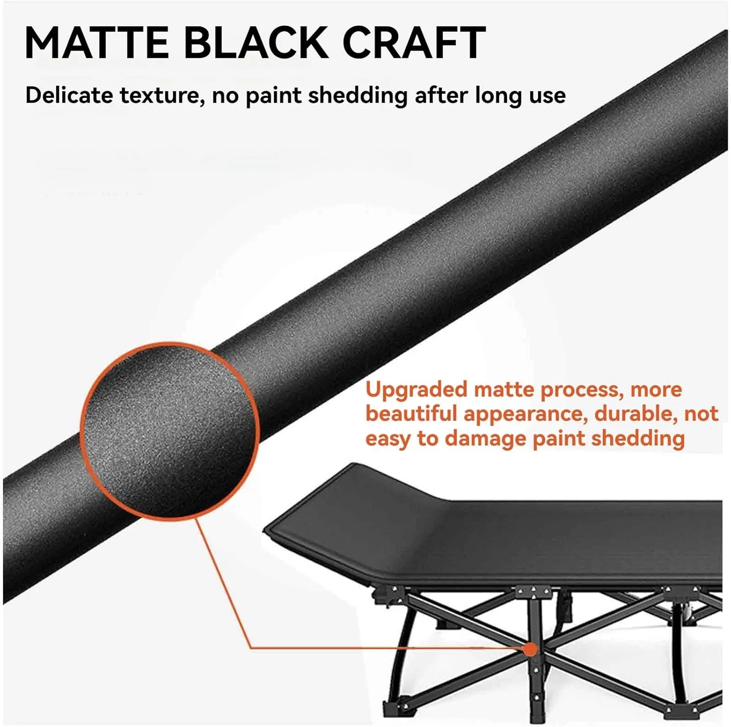 Queen Folding Bed/Accompanying/Office Nap/Camp Bed, Cot for Camping, Steel Pipe, 600D Oxford Cloth, Ergonomics, Non-Slip Foot Pad, Portable Storage(68x190)
