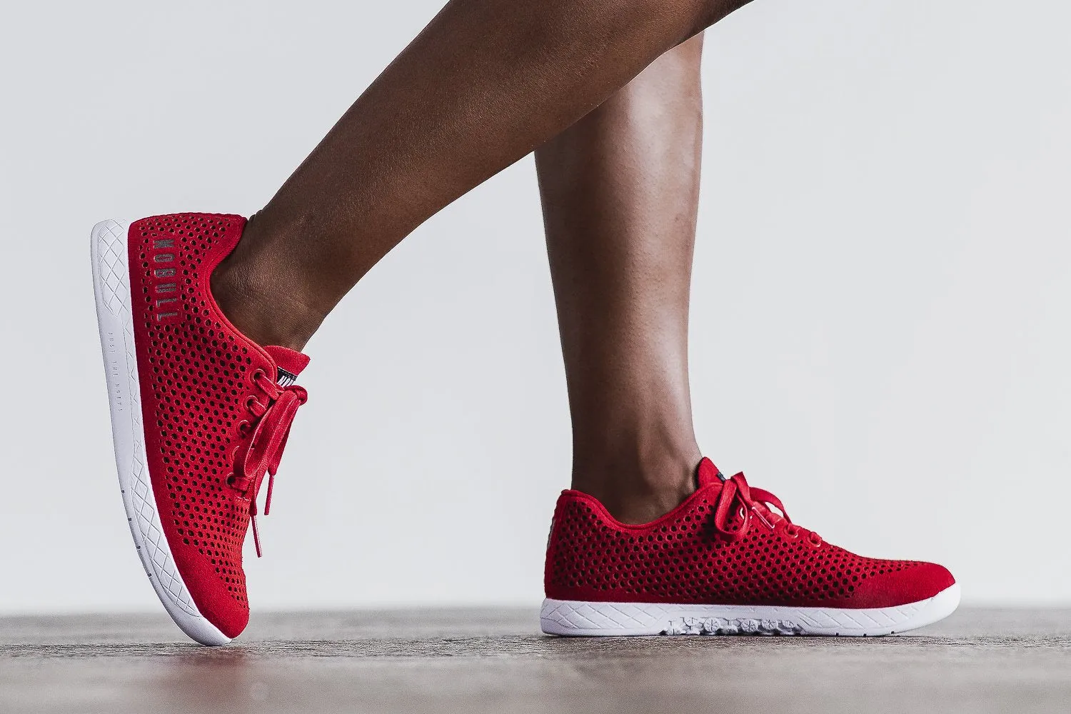 RACING RED SUEDE TRAINER (WOMEN'S)